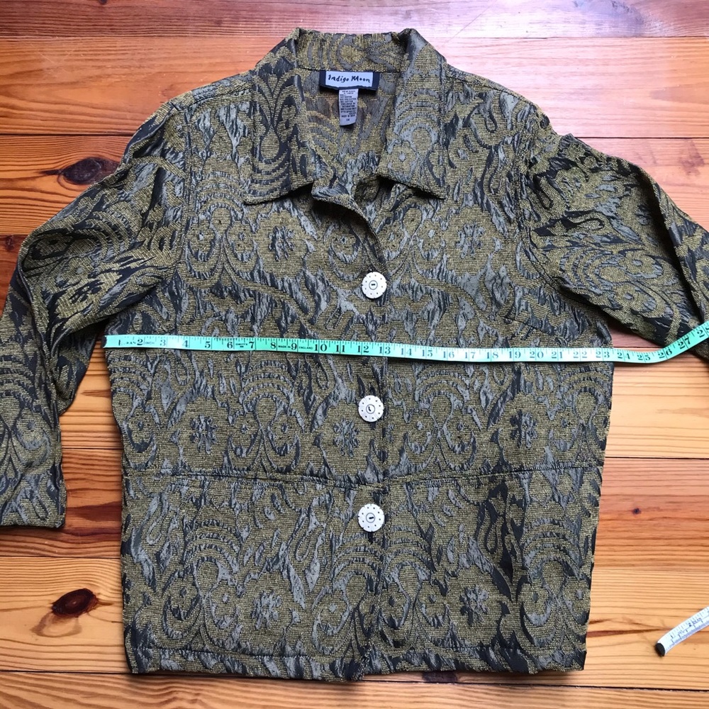 Indigo Moon Golden Brown Bone Button Jacket, Euc,… - image 7